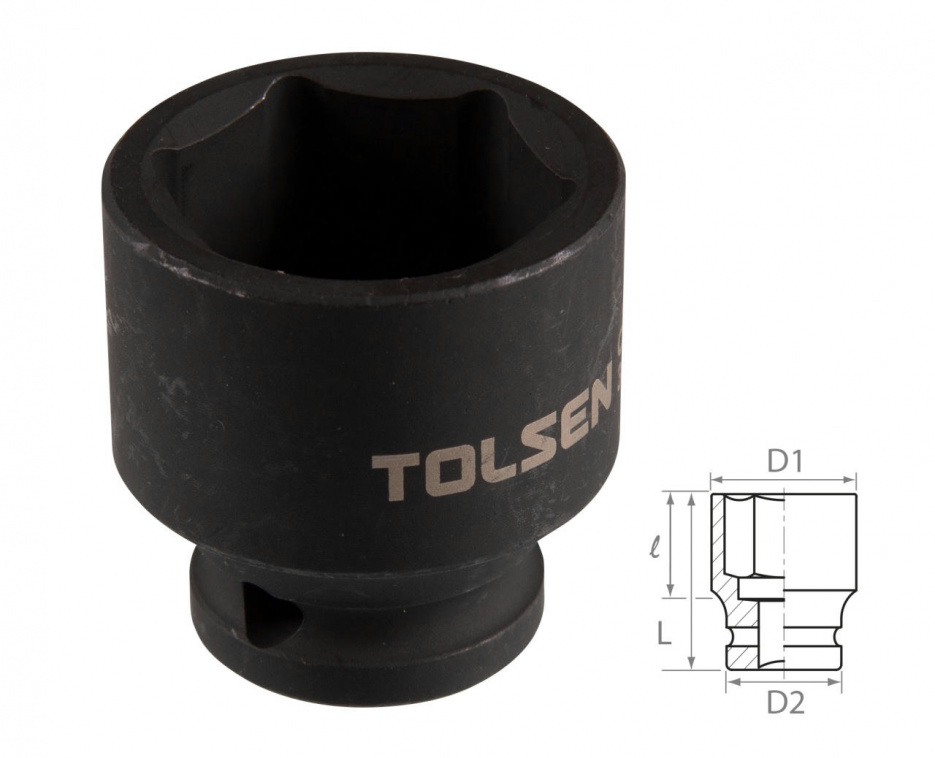 Головка торцевая ударная шестигранная 1/2", 30 мм TOLSEN TT18230